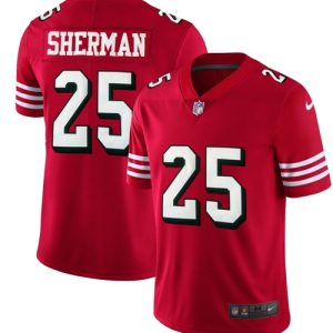 Superb 49ers #25 Richard Sherman Red Team Color Men's Stitched NFL Vapor Untouchable Limited II Jersey