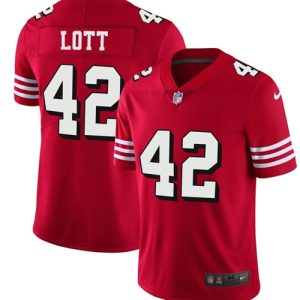 Impressive 49ers #42 Ronnie Lott Red Team Color Men's Stitched NFL Vapor Untouchable Limited II Jersey