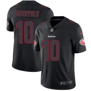 Premium 49ers #10 Jimmy Garoppolo Black Men's Stitched NFL Limited Rush Impact Jersey