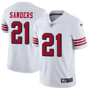 High - quality 49ers #21 Deion Sanders White Rush Men's Stitched NFL Vapor Untouchable Limited Jersey