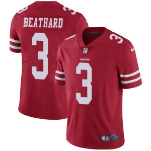 Exceptional 49ers #3 C.J. Beathard Red Team Color Men's Stitched NFL Vapor Untouchable Limited Jersey
