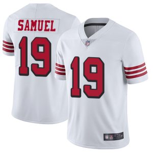 High - quality 49ers #19 Deebo Samuel White Rush Men's Stitched NFL Vapor Untouchable Limited Jersey