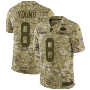 Delightful 49ers #8 Steve Young Camo Men's Stitched NFL Limited 2018 Salute To Service Jersey