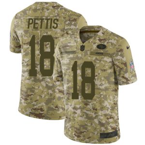 Fantastic 49ers #18 Dante Pettis Camo Men's Stitched NFL Limited 2018 Salute To Service Jersey