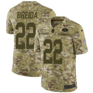 Fantastic 49ers #22 Matt Breida Camo Men's Stitched NFL Limited 2018 Salute To Service Jersey