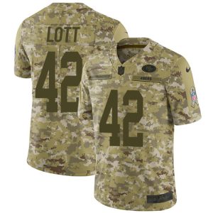 Fantastic 49ers #42 Ronnie Lott Camo Men's Stitched NFL Limited 2018 Salute To Service Jersey