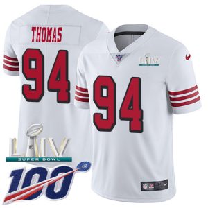 Delightful 49ers #94 Solomon Thomas White Super Bowl LIV 2020 Rush Men's Stitched NFL Limited 100th Season Jersey