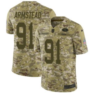 Impressive 49ers #91 Arik Armstead Camo Men's Stitched NFL Limited 2018 Salute To Service Jersey