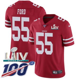 Impressive 49ers #55 Dee Ford Red Super Bowl LIV 2020 Team Color Men's Stitched NFL 100th Season Vapor Limited Jersey