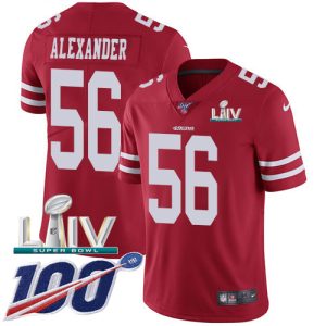 Premium 49ers #56 Kwon Alexander Red Super Bowl LIV 2020 Team Color Men's Stitched NFL 100th Season Vapor Limited Jersey