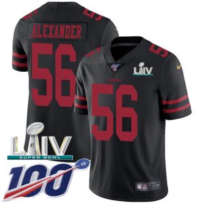 Superb 49ers #56 Kwon Alexander Black Super Bowl LIV 2020 Alternate Men's Stitched NFL 100th Season Vapor Limited Jersey