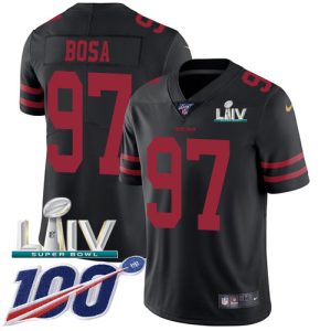 Impressive 49ers #97 Nick Bosa Black Super Bowl LIV 2020 Alternate Men's Stitched NFL 100th Season Vapor Limited Jersey