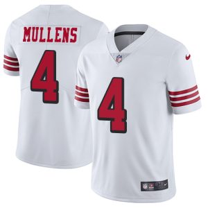 Delightful 49ers #4 Nick Mullens White Rush Men's Stitched NFL Vapor Untouchable Limited Jersey