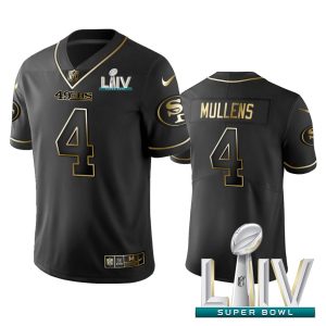 Amazing 49ers #4 Nick Mullens Black Golden Super Bowl LIV 2020 Limited Edition Stitched NFL Jersey