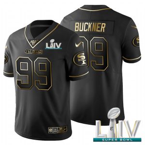 Exceptional San Francisco 49ers #99 DeForest Buckner Men's Black Golden Super Bowl LIV 2020 Limited NFL 100 Jersey