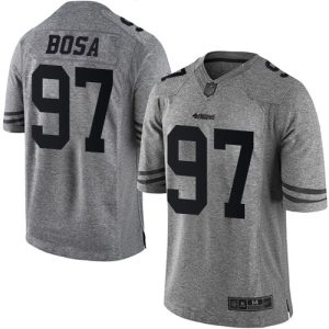 Finest 49ers #97 Nick Bosa Gray Men's Stitched NFL Limited Gridiron Gray Jersey