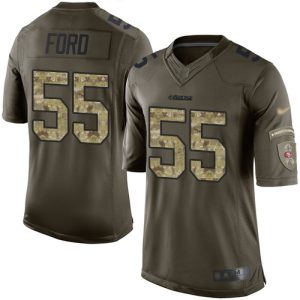 Amazing 49ers #55 Dee Ford Green Men's Stitched NFL Limited 2015 Salute To Service Jersey
