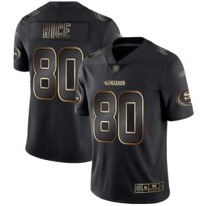 Amazing 49ers #80 Jerry Rice Black/Gold Men's Stitched NFL Vapor Untouchable Limited Jersey