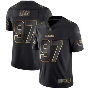 Finest 49ers #97 Nick Bosa Black/Gold Men's Stitched NFL Vapor Untouchable Limited Jersey