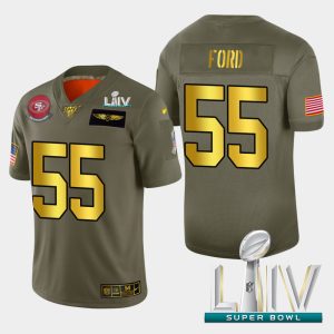 Amazing 49ers #55 Dee Ford Men's Olive Gold Super Bowl LIV 2020 2019 Salute to Service NFL 100 Limited Jersey