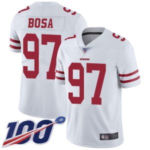 Amazing 49ers #97 Nick Bosa White Men's Stitched NFL 100th Season Vapor Limited Jersey