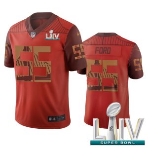 Superb San Francisco 49ers #55 Dee Ford Orange Super Bowl LIV 2020 Vapor Limited City Edition NFL Jersey
