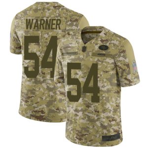 Impressive 49ers #54 Fred Warner Camo Men's Stitched NFL Limited 2018 Salute To Service Jersey