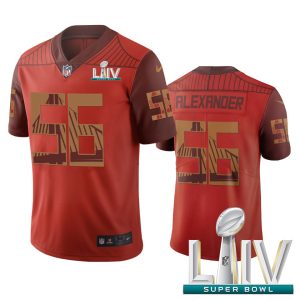 Finest San Francisco 49ers #56 Kwon Alexander Orange Super Bowl LIV 2020 Vapor Limited City Edition NFL Jersey