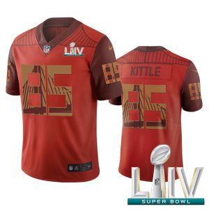 Exceptional San Francisco 49ers #85 George Kittle Orange Super Bowl LIV 2020 Vapor Limited City Edition NFL Jersey