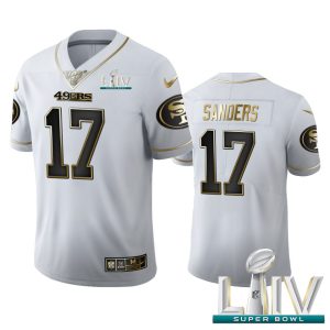 Exceptional San Francisco 49ers #17 Emmanuel Sanders Men's White Golden Super Bowl LIV 2020 Edition Vapor Limited NFL 100 Jersey