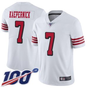 Exceptional 49ers #7 Colin Kaepernick White Rush Men's Stitched NFL Limited 100th Season Jersey