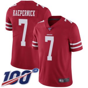 Fantastic 49ers #7 Colin Kaepernick Red Team Color Men's Stitched NFL 100th Season Vapor Limited Jersey