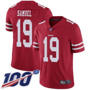 Impressive 49ers #19 Deebo Samuel Red Team Color Men's Stitched NFL 100th Season Vapor Limited Jersey