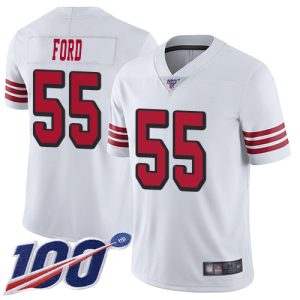 Premium 49ers #55 Dee Ford White Rush Men's Stitched NFL Limited 100th Season Jersey