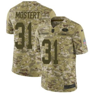 Delightful 49ers #31 Raheem Mostert Camo Men's Stitched NFL Limited 2018 Salute To Service Jersey