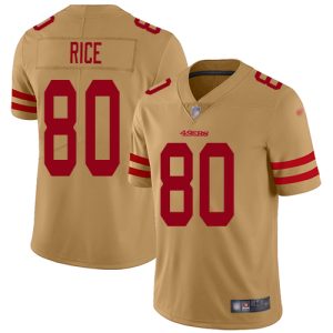 Amazing 49ers #80 Jerry Rice Gold Men's Stitched NFL Limited Inverted Legend Jersey