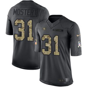 Impressive 49ers #31 Raheem Mostert Black Men's Stitched NFL Limited 2016 Salute to Service Jersey