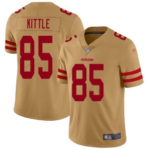 Impressive 49ers #85 George Kittle Gold Men's Stitched NFL Limited Inverted Legend Jersey