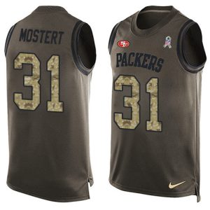 Superb 49ers #31 Raheem Mostert Green Men's Stitched NFL Limited Salute To Service Tank Top Jersey