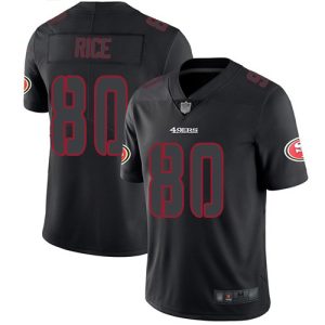 Delightful 49ers #80 Jerry Rice Black Men's Stitched NFL Limited Rush Impact Jersey