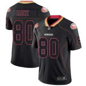 Fantastic 49ers #80 Jerry Rice Lights Out Black Men's Stitched NFL Limited Rush Jersey