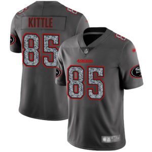 Superb 49ers #85 George Kittle Gray Static Men's Stitched NFL Vapor Untouchable Limited Jersey