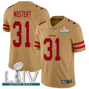 Impressive 49ers #31 Raheem Mostert Gold Super Bowl LIV 2020 Men's Stitched NFL Limited Inverted Legend Jersey