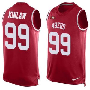 Fantastic 49ers #99 Javon Kinlaw Red Team Color Men's Stitched NFL Limited Tank Top Jersey
