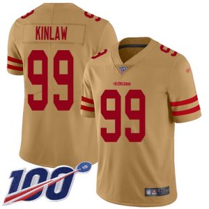 Exceptional 49ers #99 Javon Kinlaw Gold Men's Stitched NFL Limited Inverted Legend 100th Season Jersey