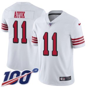 Finest 49ers #11 Brandon Aiyuk White Men's Stitched NFL Limited Rush 100th Season Jersey