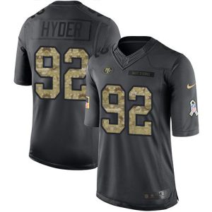Finest 49ers #92 Kerry Hyder Black Men's Stitched NFL Limited 2016 Salute to Service Jersey
