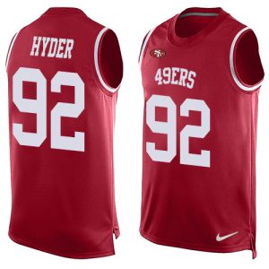 Superb 49ers #92 Kerry Hyder Red Team Color Men's Stitched NFL Limited Tank Top Jersey