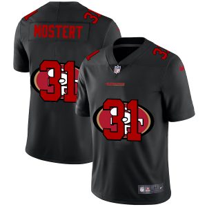 Outstanding San Francisco 49ers #31 Raheem Mostert Men's Team Logo Dual Overlap Limited NFL Jersey Black