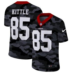 High - quality San Francisco 49ers #85 George Kittle Men's 2020 Black CAMO Vapor Untouchable Limited Stitched NFL Jersey